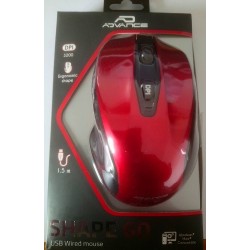 Souris ergonomique SHAPE 6D USB rouge