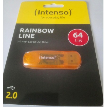 INTENSO-Clé-USB-2-0- Rainbow-Line-64-Go-Orange-ist-france-com